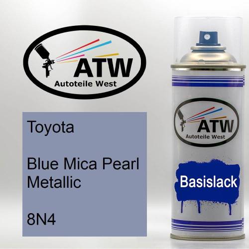 Toyota, Blue Mica Pearl Metallic, 8N4: 400ml Sprühdose, von ATW Autoteile West.